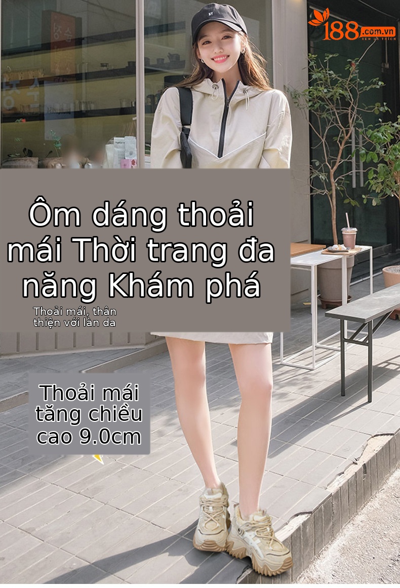Giày sneaker nữ đế dày tăng chiều cao phong cách Hàn Quốc mùa thu đông 2026 — 5006-1 lót lông nâu, 5006-1 lót lông đen, 5006 một lớp màu kem, 5006 một lớp nâu chi tiết 1