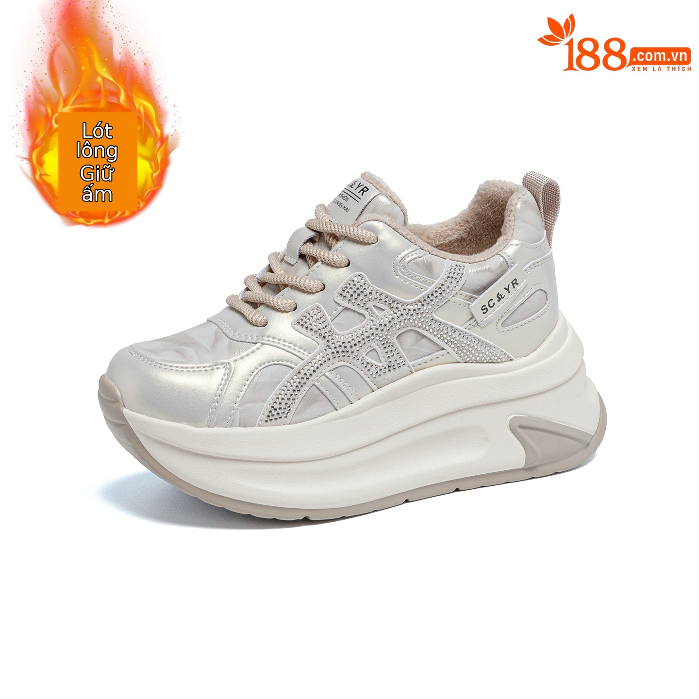Giày sneaker nữ đế dày phong cách thể thao thời trang — M2997-1 Lông xám, M2997-1 Lông champagne, M2997 Lót đơn champagne, M2997 Lót đơn xám