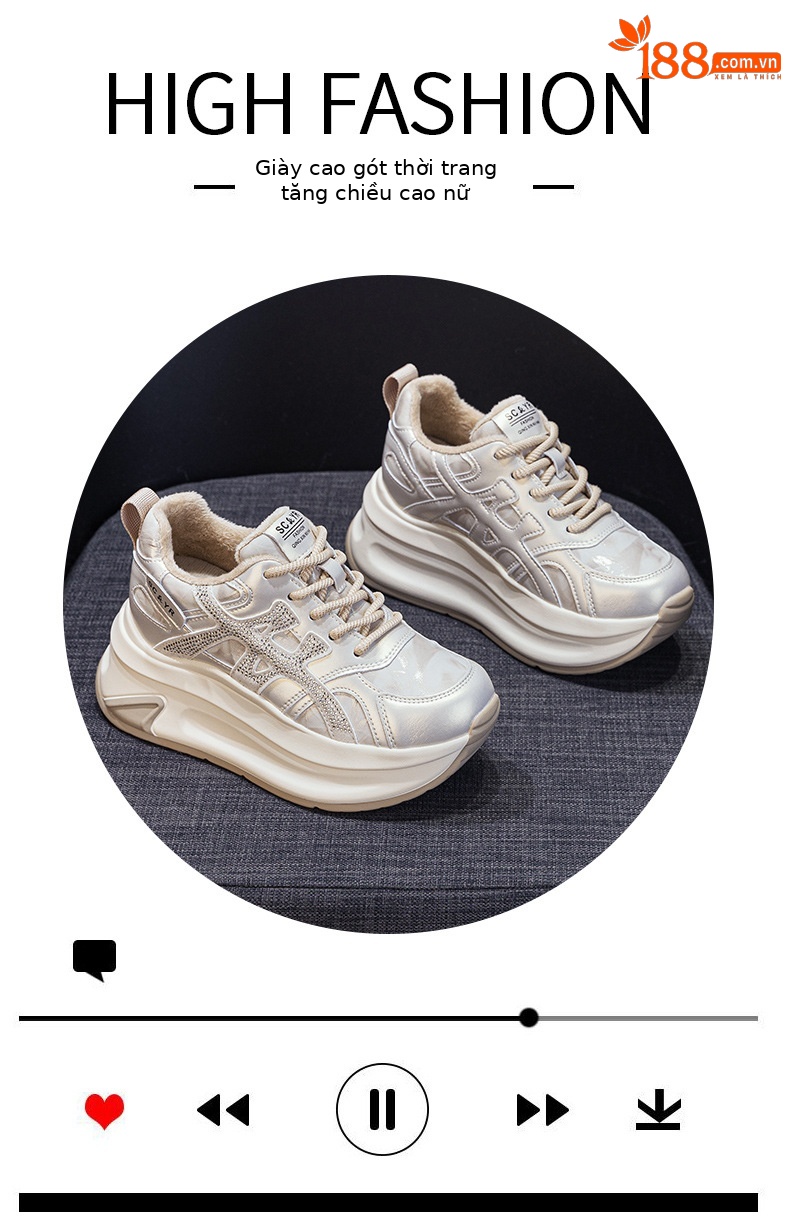 Giày sneaker nữ đế dày phong cách thể thao thời trang — M2997-1 Lông xám, M2997-1 Lông champagne, M2997 Lót đơn champagne, M2997 Lót đơn xám chi tiết 5