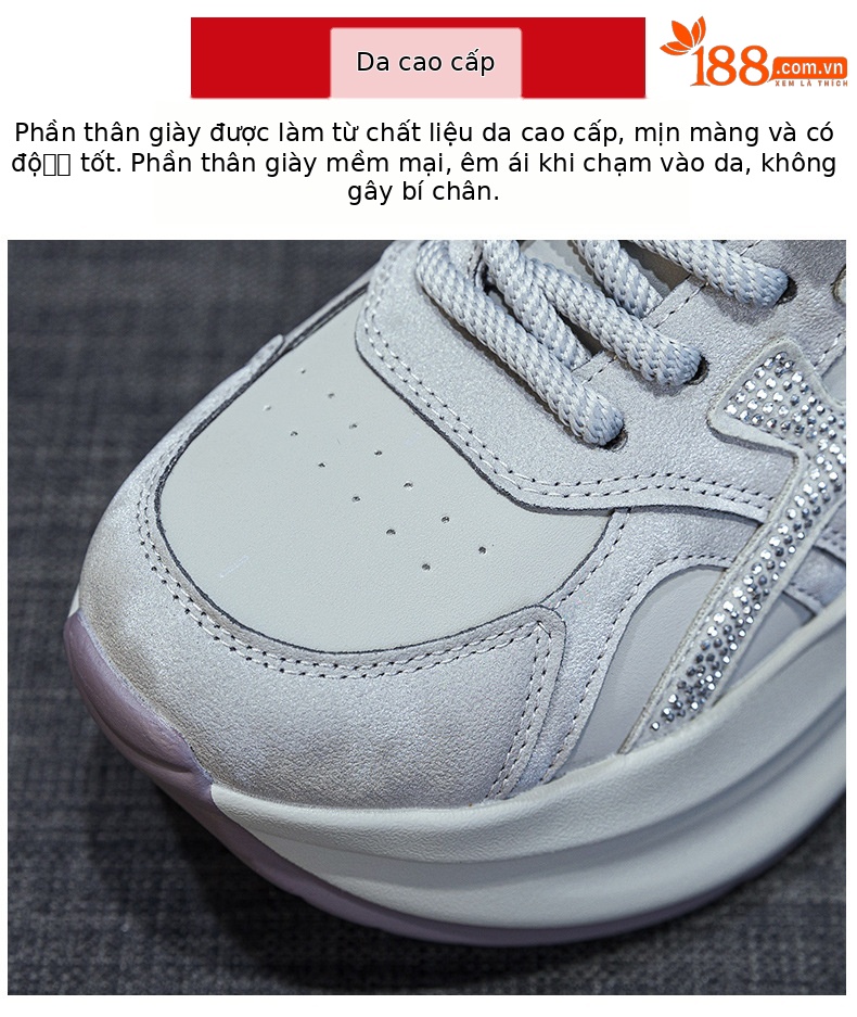Giày sneaker nữ đế dày phong cách thể thao thời trang — M2997-1 Lông xám, M2997-1 Lông champagne, M2997 Lót đơn champagne, M2997 Lót đơn xám chi tiết 7