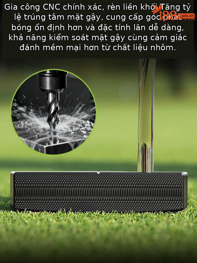 Gậy golf putter PGM đầu to nhôm rèn CNC có thước thủy đo độ dốc — Cần đẩy thước thủy【Nhôm rèn CNC chính xác/Có thể đo độ dốc/Đường ngắm mở rộng】TUG093