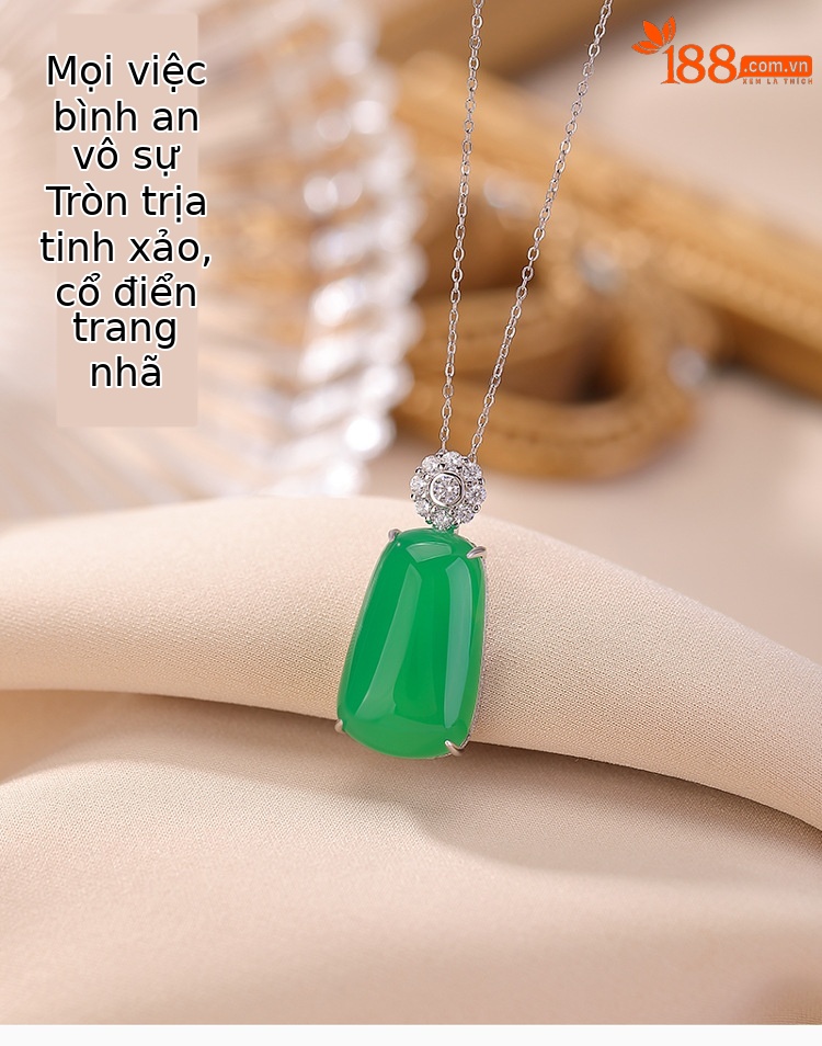 Mặt dây chuyền bạc S925 hình ngọc tủy vô sự, phong cách nhẹ nhàng sang trọng — Mặt dây chuyền đơn (không bao gồm chuỗi) chi tiết 1