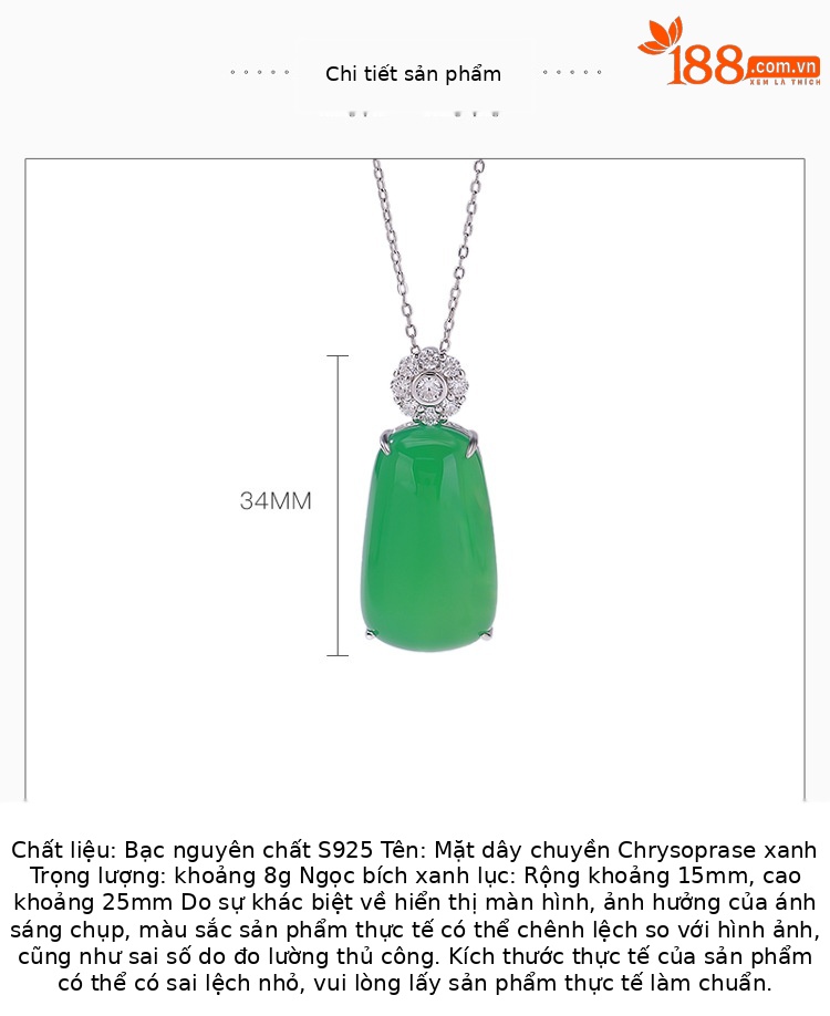 Mặt dây chuyền bạc S925 hình ngọc tủy vô sự, phong cách nhẹ nhàng sang trọng — Mặt dây chuyền đơn (không bao gồm chuỗi) chi tiết 2