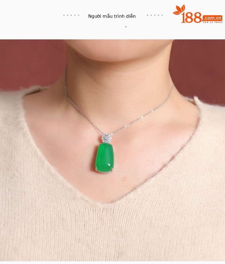 Mặt dây chuyền bạc S925 hình ngọc tủy vô sự, phong cách nhẹ nhàng sang trọng — Mặt dây chuyền đơn (không bao gồm chuỗi) chi tiết 3