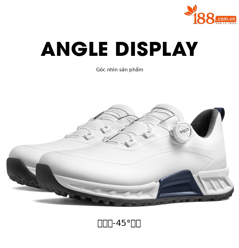 Giày golf nam PGM đế TPU chống nước, đệm êm, xoay núm chỉnh dây — XZ451-Xanh trắng, XZ451-Trắng bóng cánh hạc chi tiết 16