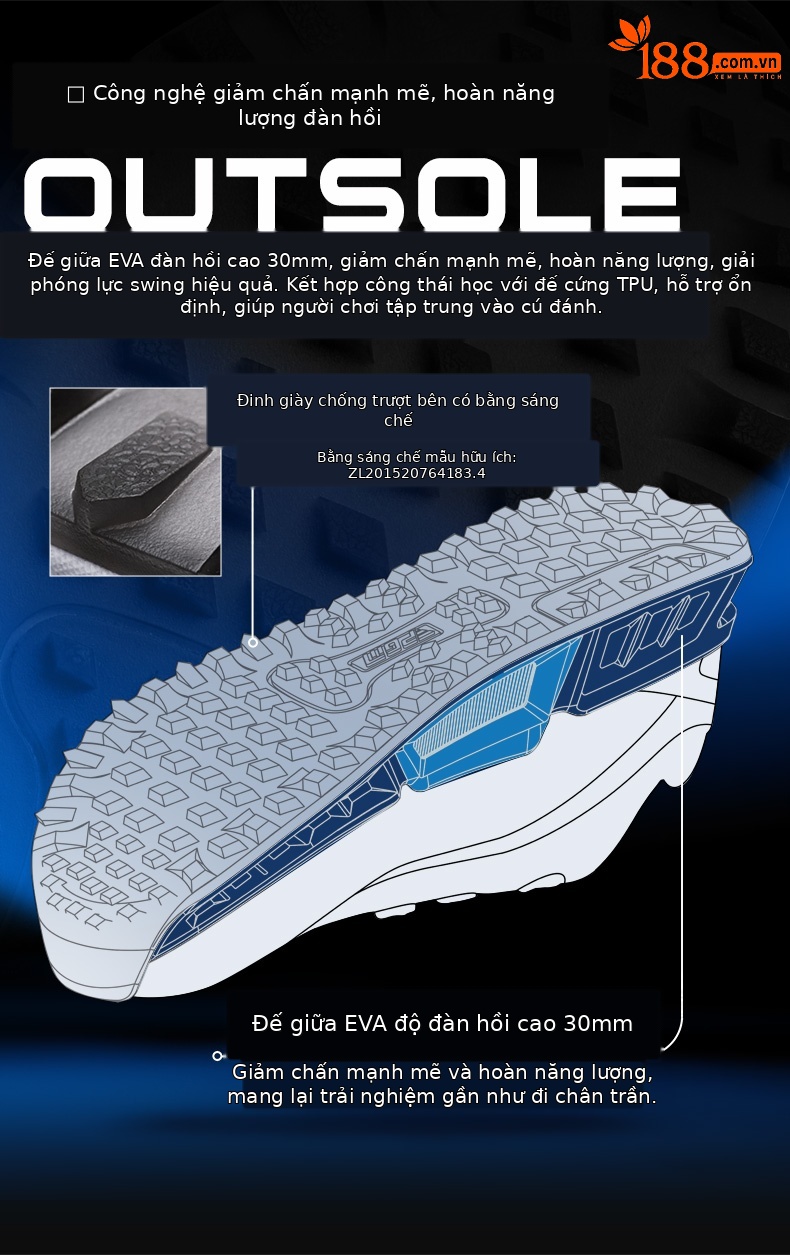 Giày golf nam PGM đế TPU chống nước, đệm êm, xoay núm chỉnh dây — XZ451-Xanh trắng, XZ451-Trắng bóng cánh hạc chi tiết 7