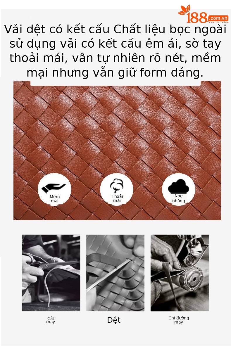 Túi đeo chéo nữ dây xích thiết kế đan tay cầm phong bì, phong cách đi làm và dạ tiệc chi tiết 5