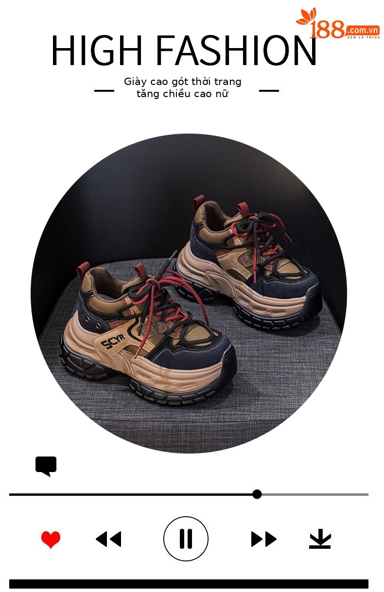 Giày sneaker nữ chunky đế dày phong cách retro, tăng chiều cao, phối màu vintage — Cam 5021, Xanh dương 5021, Tím 5021 chi tiết 5