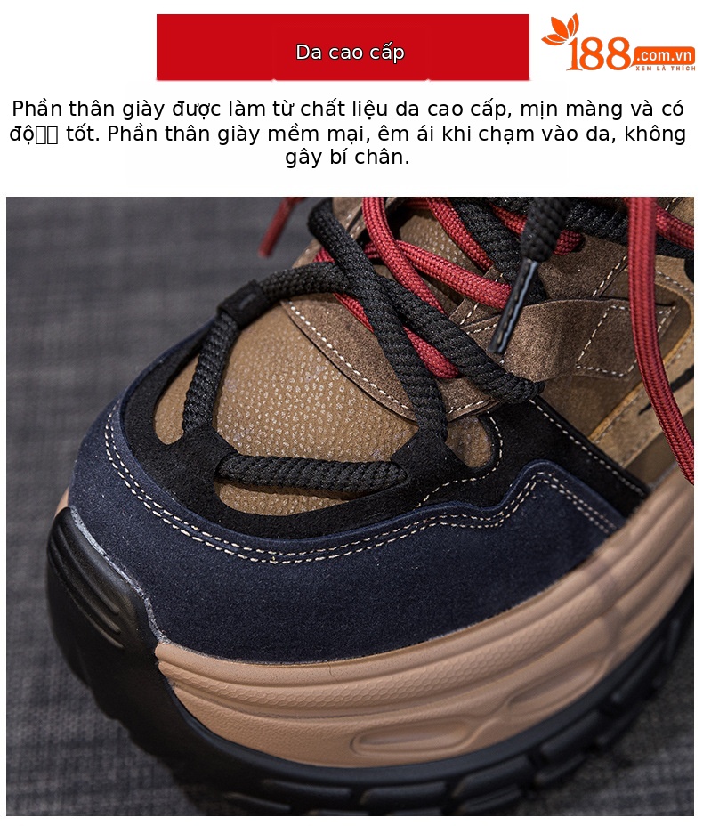Giày sneaker nữ chunky đế dày phong cách retro, tăng chiều cao, phối màu vintage — Cam 5021, Xanh dương 5021, Tím 5021 chi tiết 7