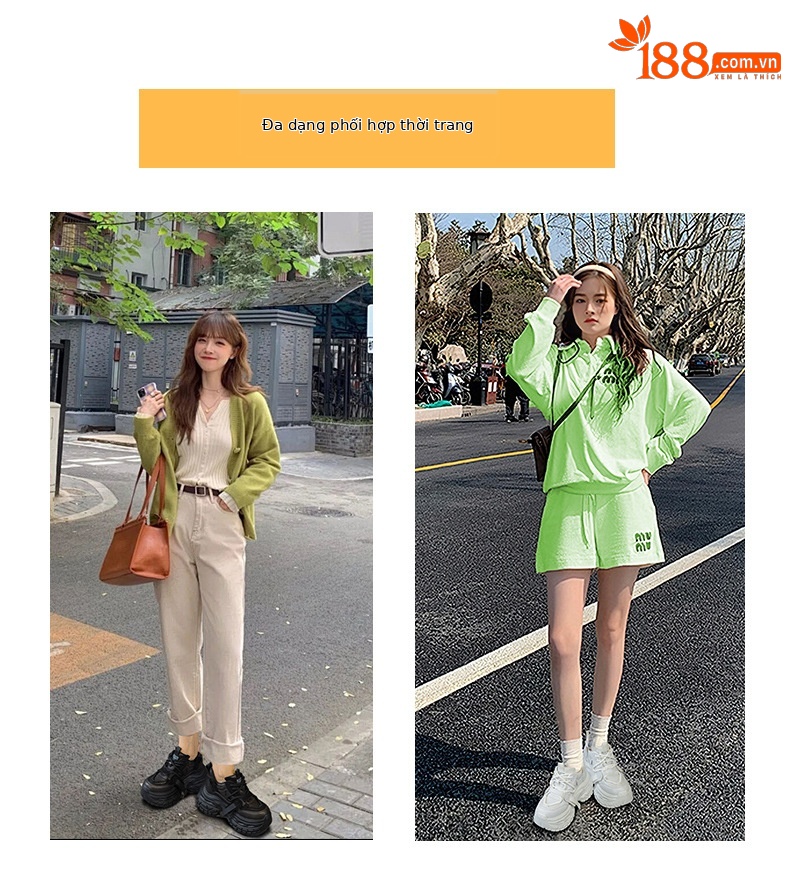 Giày sneaker nữ đế dày chunky phong cách thể thao, tăng chiều cao, phối hợp nhiều trang phục — Đen 5019, Nâu 5019, Ngọc trai 5019 chi tiết 4