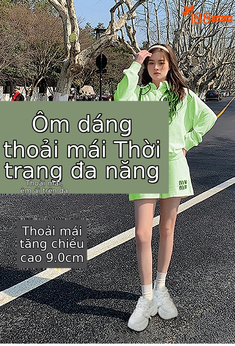 Giày sneaker nữ đế dày chunky phong cách thể thao, tăng chiều cao, phối hợp nhiều trang phục — Đen 5019, Nâu 5019, Ngọc trai 5019 chi tiết 1