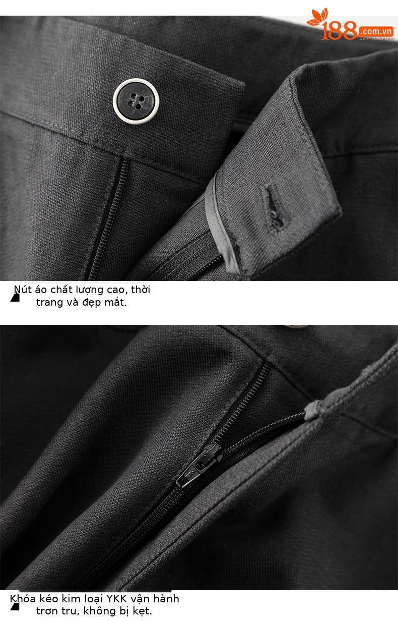 Quần culottes nữ ống rộng cạp cao chất liệu Tencel cotton, dáng suông rủ nhẹ — Xám gạo chi tiết 17
