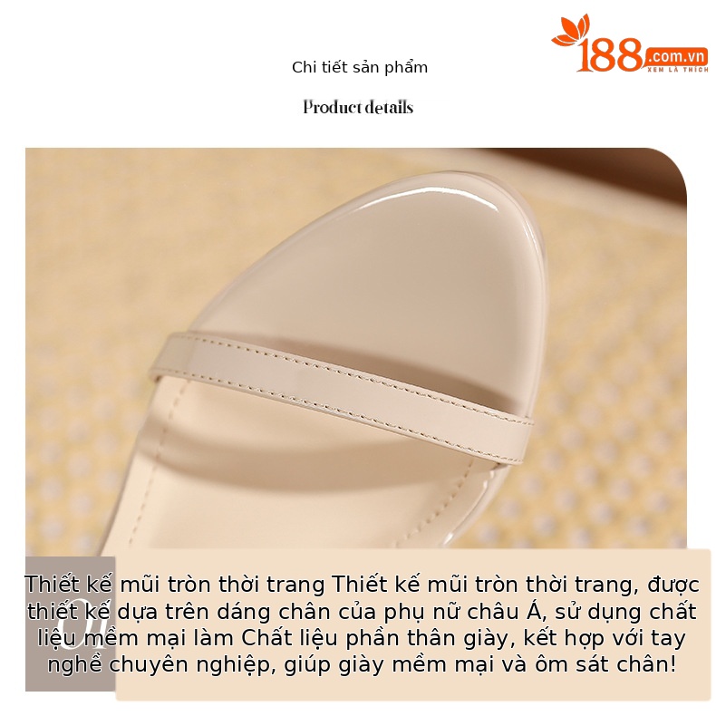Sandal cao gót nữ quai ngang khóa cài, gót 9 cm, đế platform — Da-9cm chi tiết 3