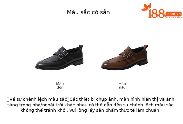 Giày da bò nữ mũi tròn bít kiểu loafer cổ điển màu nâu — màu nâu chi tiết 4