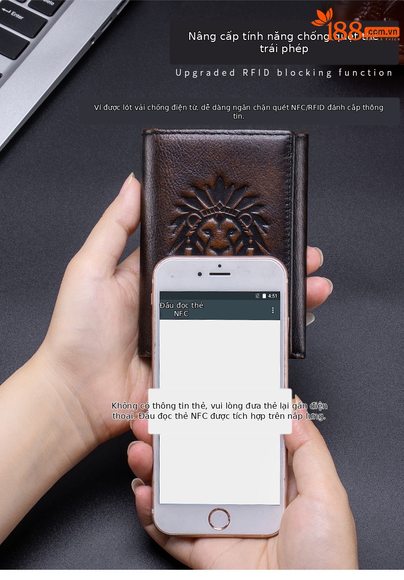Ví nam da bò gập ba chống trộm RFID phong cách cổ điển — Nâu cà phê - phai màu, Nâu cà phê, Đen, Nâu ngựa hoang chi tiết 4