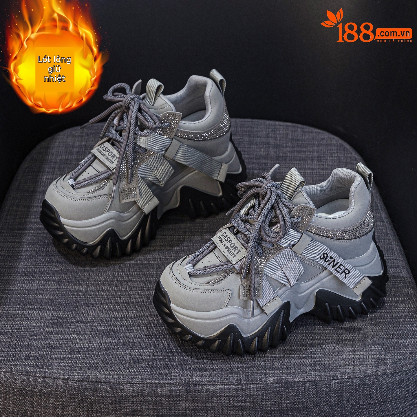 Giày sneaker nữ chunky đế dày phong cách retro, tăng chiều cao — Xám lông cừu 5013-1, Be lông cừu 5013-1, Be một lớp 5013, Đỏ lông cừu 5013-1