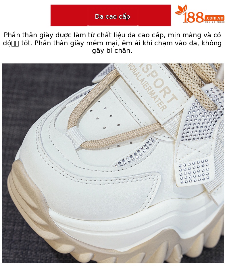 Giày sneaker nữ chunky đế dày phong cách retro, tăng chiều cao — Xám lông cừu 5013-1, Be lông cừu 5013-1, Be một lớp 5013, Đỏ lông cừu 5013-1 chi tiết 7
