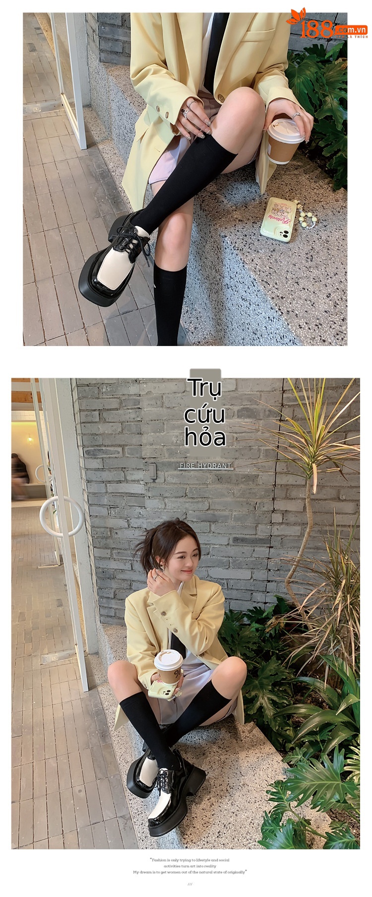 Giày loafer nữ đế xuồng platform da thật buộc dây phối màu đen trắng — màu đen chi tiết 10