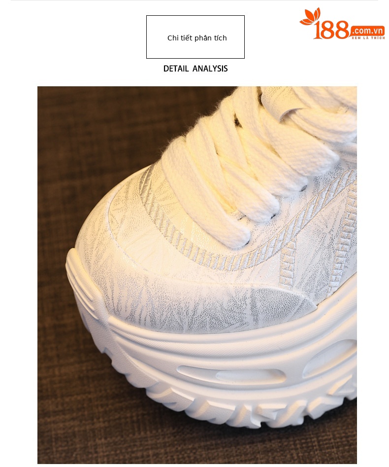 Giày sneaker nữ chunky đế dày tăng chiều cao phong cách thể thao — màu hồng chi tiết 6