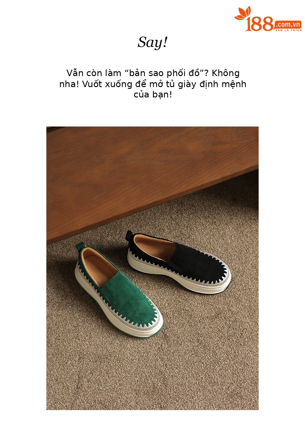 Giày lười nữ mũi vuông phong cách retro đế dày chất liệu da lộn — màu đen chi tiết 1
