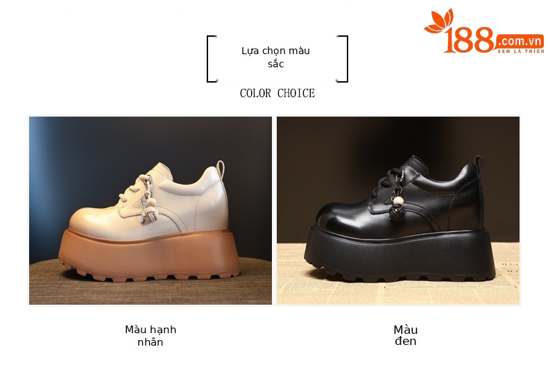 Giày loafer nữ đế dày tăng chiều cao phong cách Hàn Quốc — màu đen chi tiết 2