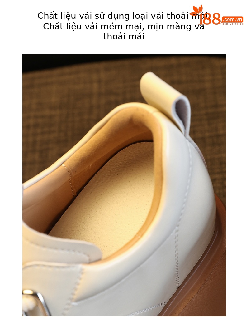 Giày loafer nữ đế dày tăng chiều cao phong cách Hàn Quốc — màu đen chi tiết 8