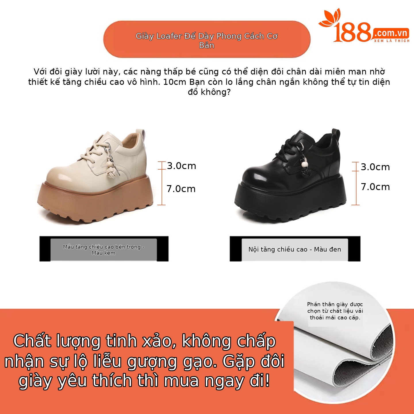 Giày loafer nữ đế dày tăng chiều cao phong cách Hàn Quốc — màu đen