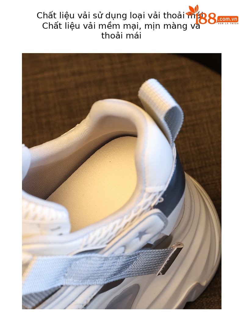 Giày sneaker nữ đế dày tăng chiều cao 11cm, phong cách daddy, lưới thoáng khí — màu đen chi tiết 8