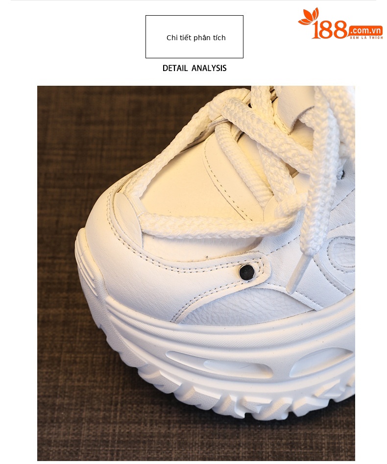 Giày sneaker nữ đế dày tăng chiều cao phong cách daddy chunky — màu đen chi tiết 6