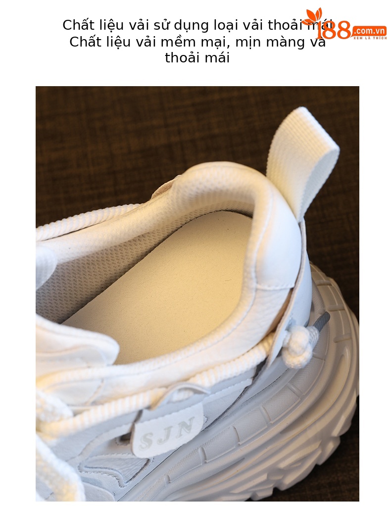Giày sneaker nữ đế dày tăng chiều cao phong cách daddy chunky — màu đen chi tiết 7