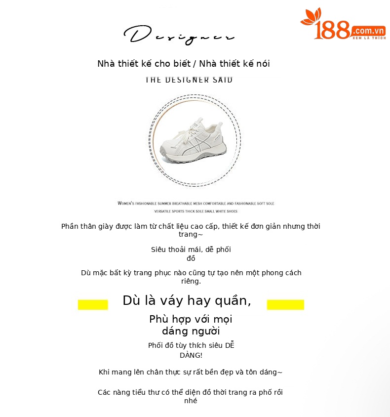 Giày sneaker nữ đế dày phong cách Đức Huấn (German Trainer) mùa xuân 2026, đế bánh mì ôm eo, phối màu trẻ trung — Be 5025, Xám 5025, Vàng 5025 chi tiết 4