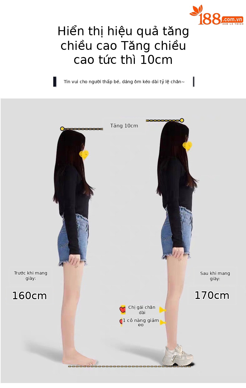 Giày sneaker nữ đế dày tăng chiều cao phối đá lấp lánh lưới thoáng khí — màu be chi tiết 4
