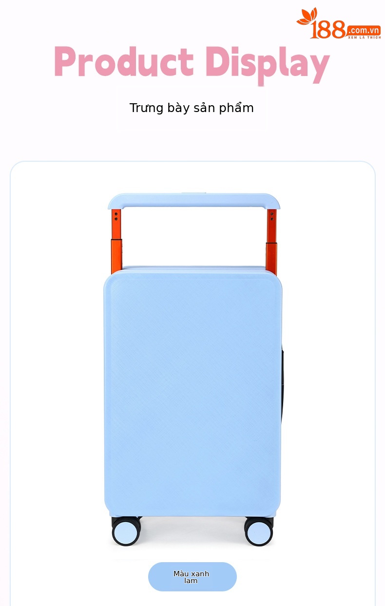 Vali nhựa PC 20 inch bánh xe xoay 360 độ mở trước, thiết kế đẹp, chứa được laptop — Injection Molding PC Double vách ngăn với túi lưới màu cam chi tiết 22