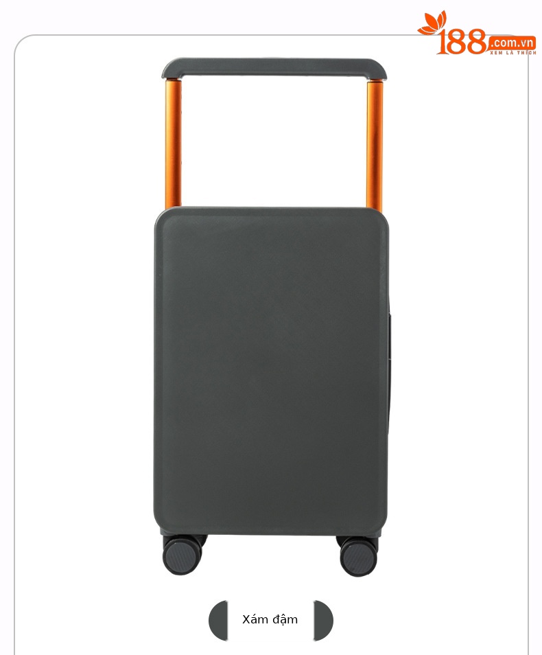 Vali nhựa PC 20 inch bánh xe xoay 360 độ mở trước, thiết kế đẹp, chứa được laptop — Injection Molding PC Double vách ngăn với túi lưới màu cam chi tiết 28