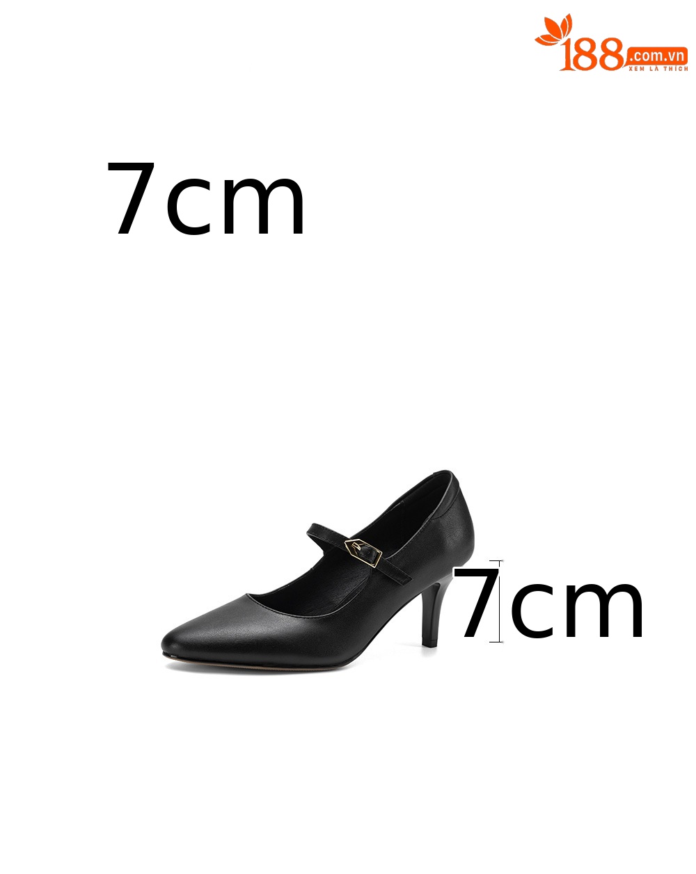 Giày Mary Jane nữ da bò mũi nhọn gót nhọn quai ngang một chữ phong cách Hàn Quốc — đen chi tiết 3