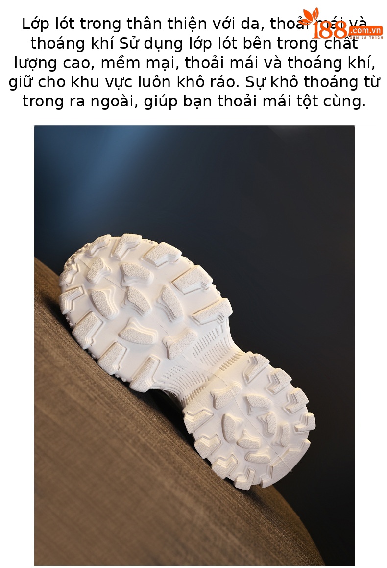 Giày sneaker nữ đế dày chunky lưới thoáng khí tăng chiều cao — màu be chi tiết 8