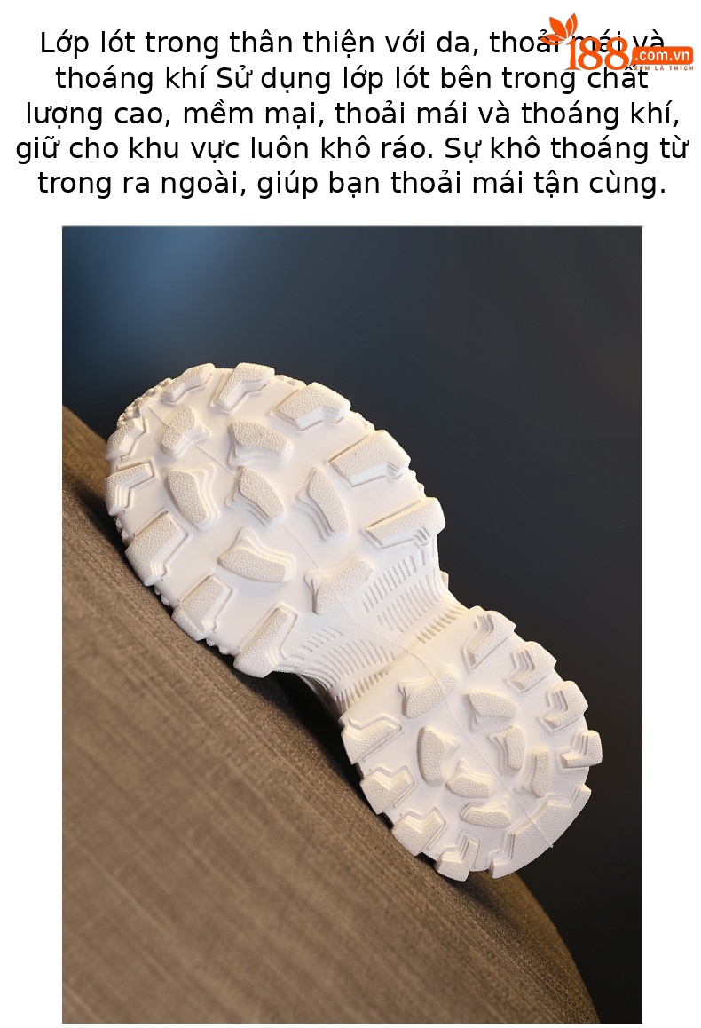 Giày sneaker nữ chunky đế dày lưới thoáng khí — màu be chi tiết 8
