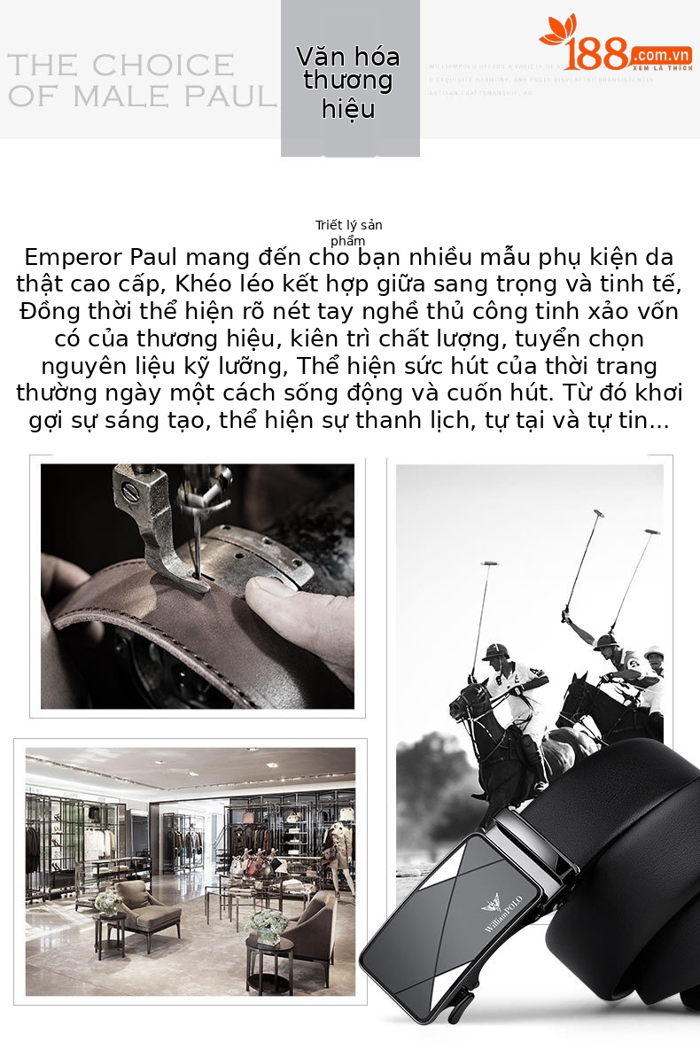 Thắt lưng nam da bò cao cấp khóa tự động phong cách Hàn Quốc — 120cm, 130cm, 110cm, 125cm chi tiết 4