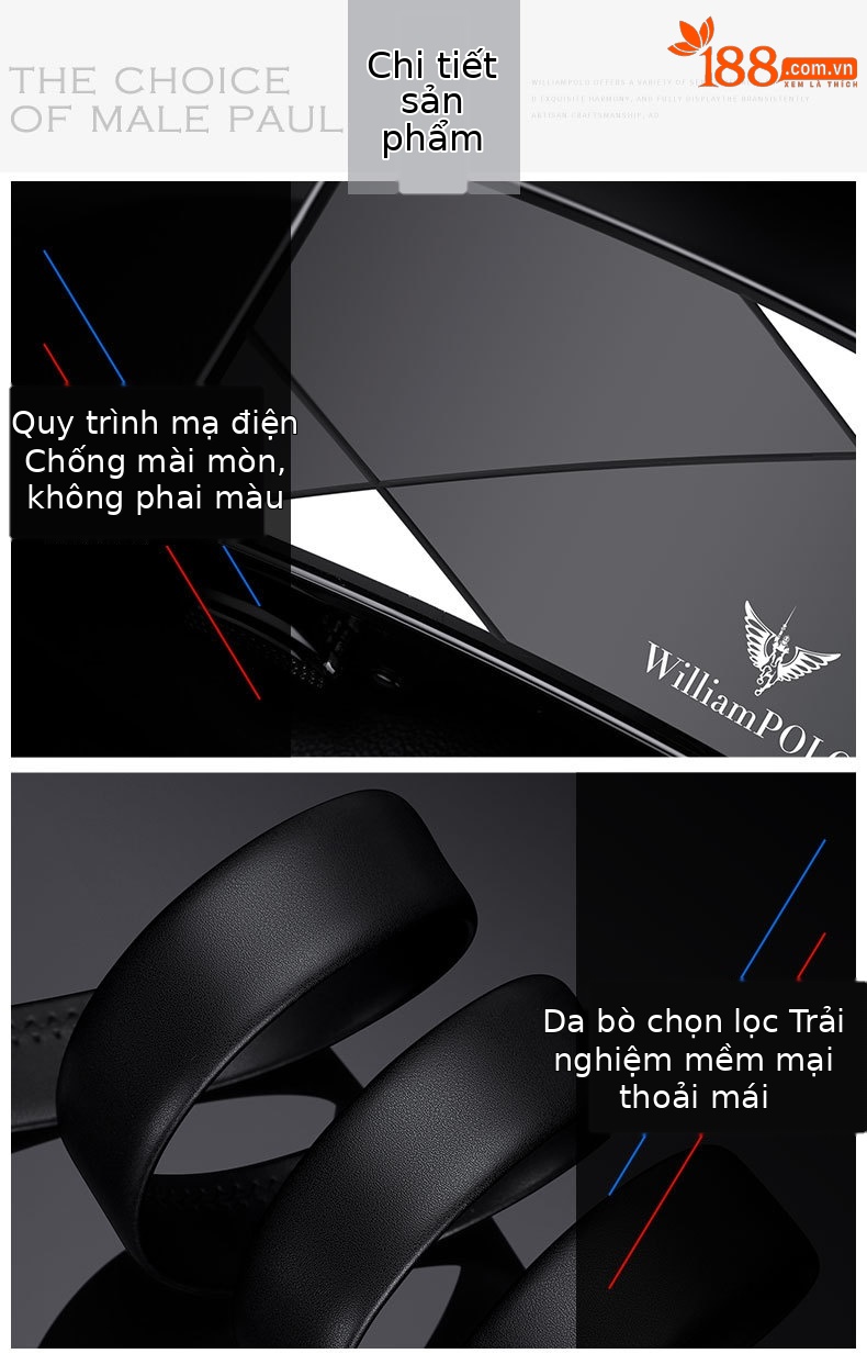 Thắt lưng nam da bò cao cấp khóa tự động phong cách Hàn Quốc — 120cm, 130cm, 110cm, 125cm chi tiết 7