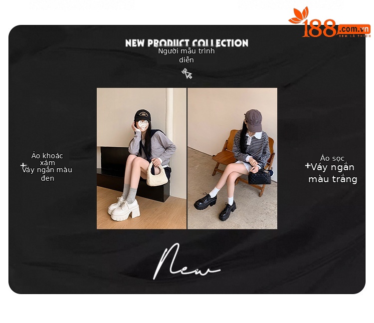 Giày loafer nữ đế xuồng platform gót vuông dây buộc da thật — màu đen, màu trắng ngà chi tiết 4