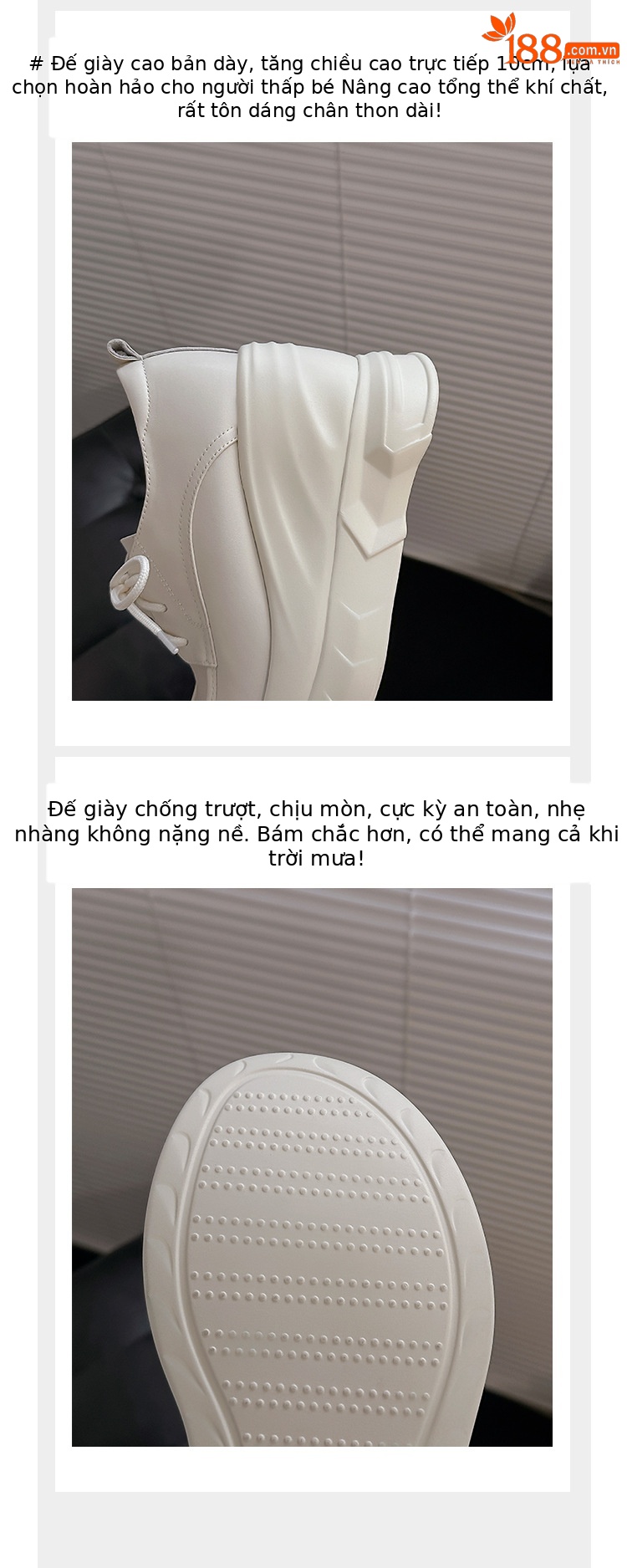 Giày cao gót nữ đế xuồng platform da thật mũi tròn buộc dây — màu đen chi tiết 7
