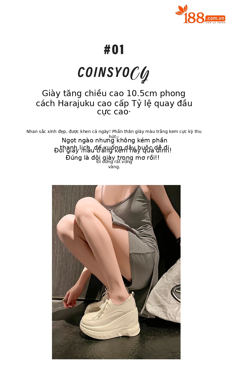 Giày cao gót nữ đế xuồng platform da thật mũi tròn buộc dây — màu đen chi tiết 1