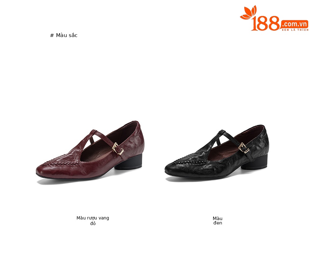 Giày Mary Jane nữ mũi vuông cổ điển quai ngang khóa — đen chi tiết 5