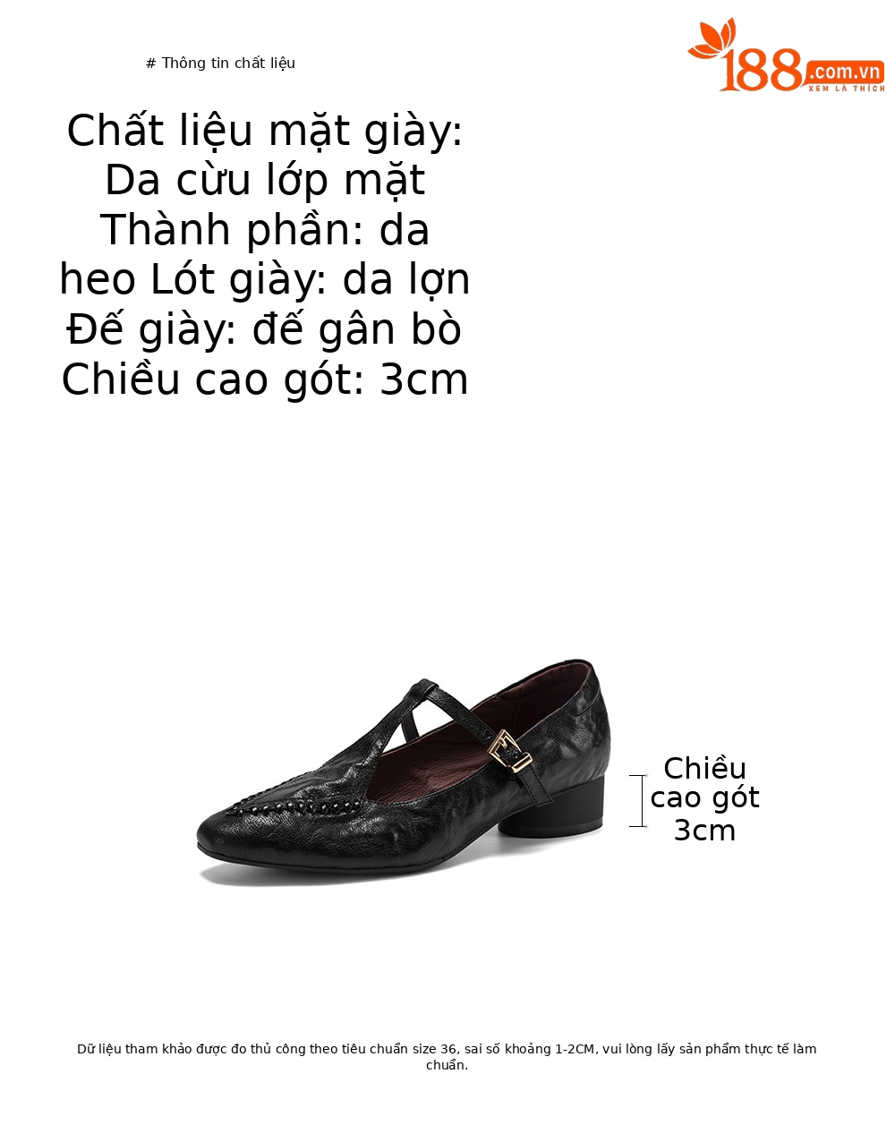 Giày Mary Jane nữ mũi vuông cổ điển quai ngang khóa — đen chi tiết 4