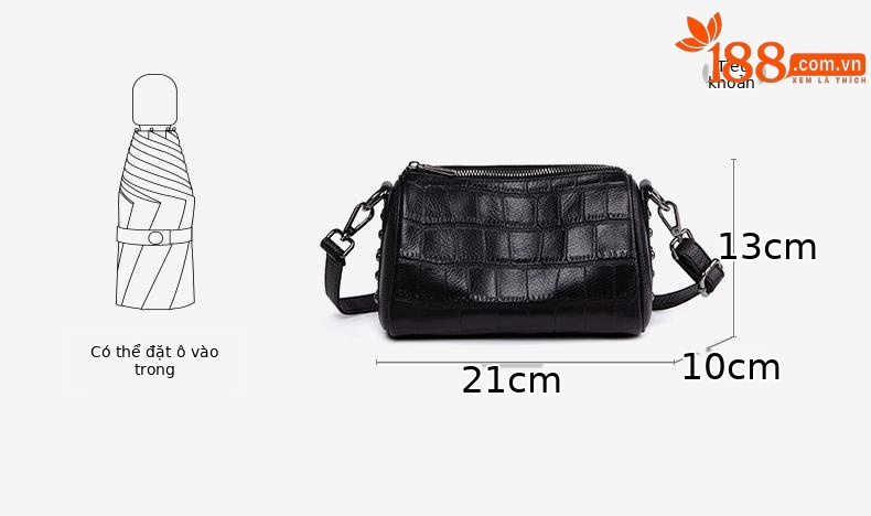 Túi đeo chéo nữ da thật phong cách thời trang cao cấp, kiểu dáng nhỏ gọn — Lớn gạo trắng chi tiết 4