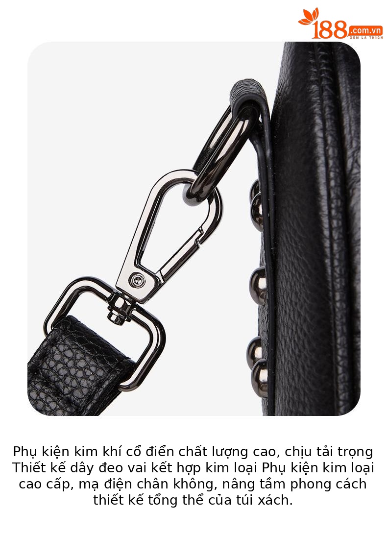 Túi đeo chéo nữ da thật phong cách thời trang cao cấp, kiểu dáng nhỏ gọn — Lớn gạo trắng chi tiết 16
