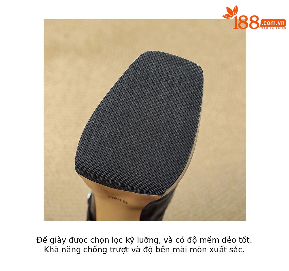 Giày cao gót nữ mũi nhọn quai ngang đế xuồng platform gót 9 cm — màu nâu, màu đen chi tiết 19