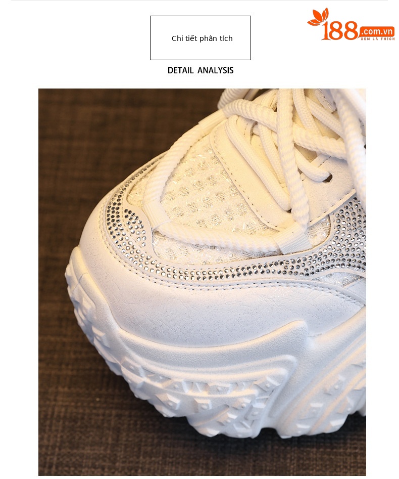Giày sneaker nữ đế dày tăng chiều cao, lưới thoáng khí, phong cách thể thao — màu hồng chi tiết 6