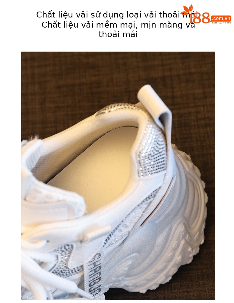 Giày sneaker nữ đế dày tăng chiều cao, lưới thoáng khí, phong cách thể thao — màu hồng chi tiết 7