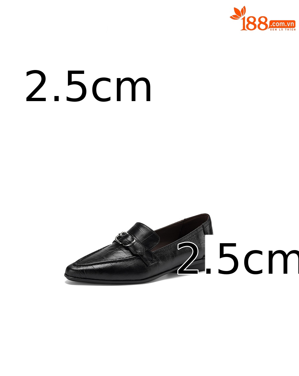 Giày loafer nữ phong cách Anh quốc, mũi sâu, gót thấp vuông, da bò — màu nâu chi tiết 5